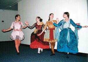 Performing baroque dance