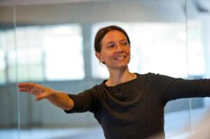 Teaching dance in the studio at St. Gregory's University